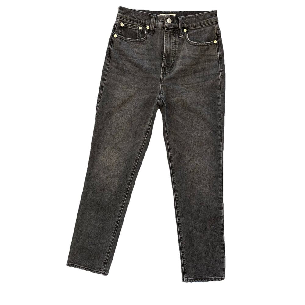 Madewell The Perfect Vintage Jean Black Distressed Women’s Size 26 Tapered Leg